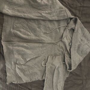 Old Navy Light Gray Fleece Zip-Pp